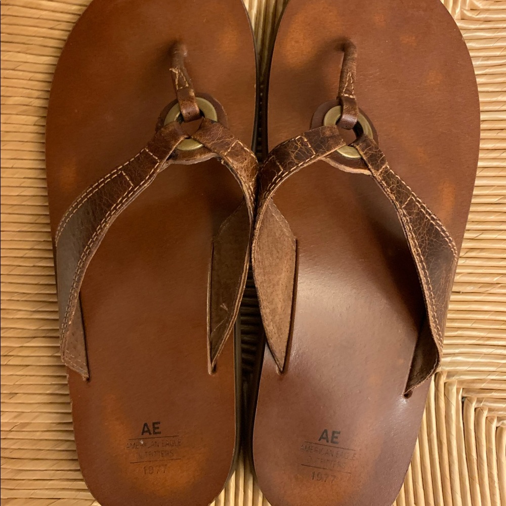 Woman’s American Eagle Leather Flip Flops
